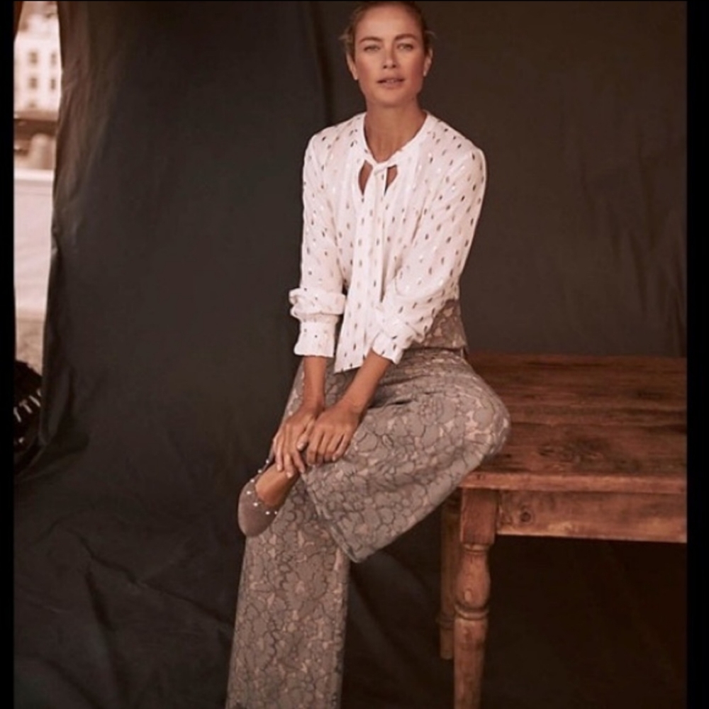 Anthropologie lace wide leg pants - Picture 4 of 12